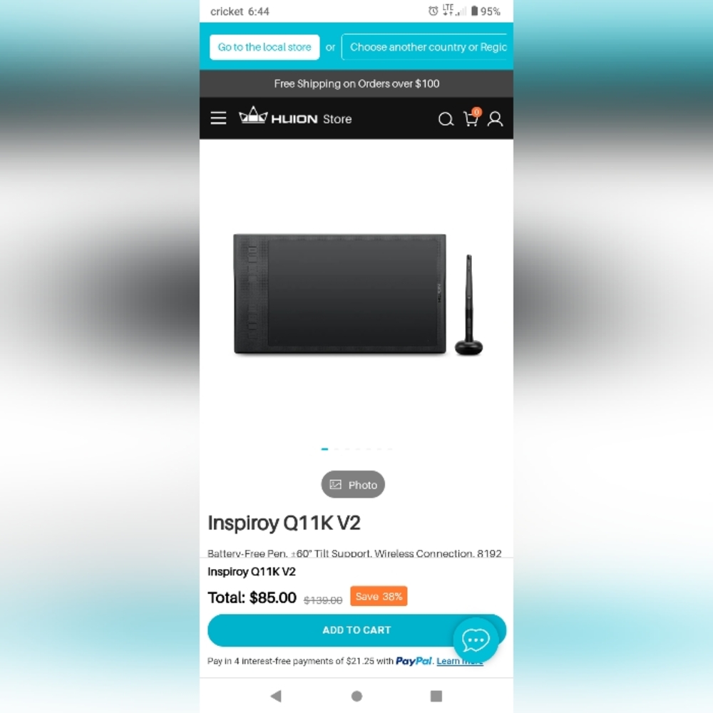 Huion Q11K Wireless Graphics Tablet
